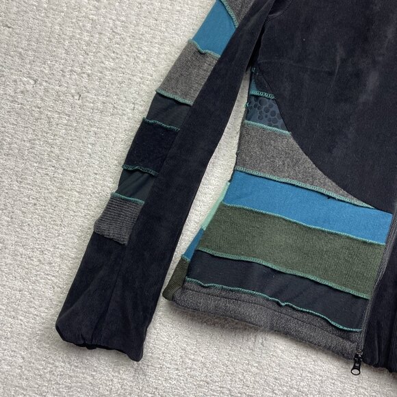 Y2K Myco Anna Jacket Women Size 1 Wool / Corduroy Patchwork Boho Artsy Hippie - Picture 3 of 15